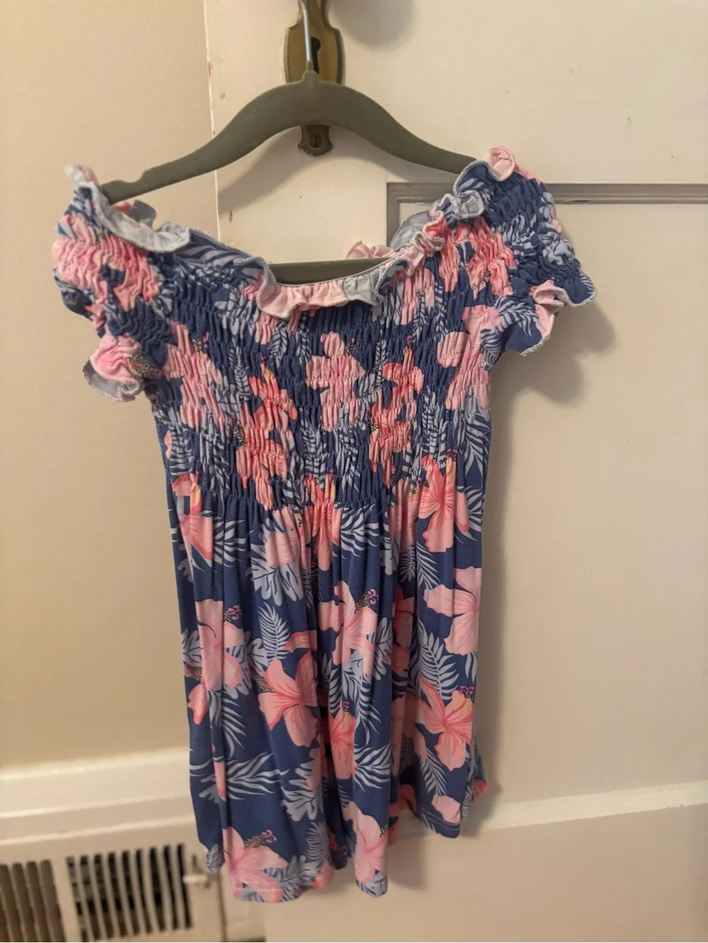 Toddler Girls' Blue & Pink Floral dress